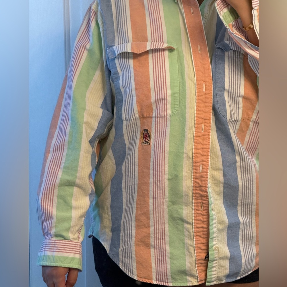 Vintage Striped Tommy Hilfiger Button Down Shirt